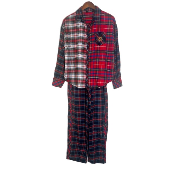Lauren Ralph Lauren Women’s Mixed Plaid Flannel Pajama Set - Picture 2 of 7